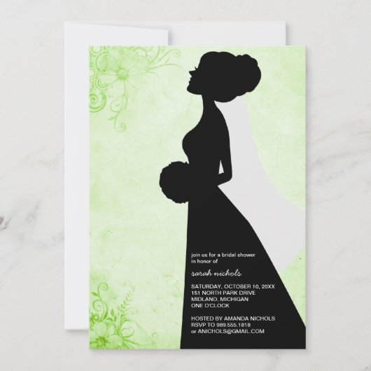 Invitations de douche nuptiale {Green} (Devant)