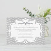 Invitations de douche nuptiale Grey Chevron (Debout devant)