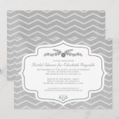 Invitations de douche nuptiale Grey Chevron (Devant / Derrière)