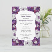 Invitations de douche nuptiale gris argenté violet (Debout devant)
