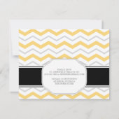 Invitations de douche nuptiale gris et jaune Chevr (Dos)