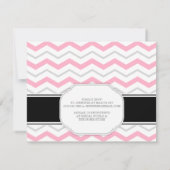 Invitations de douche nuptiale gris et rose Chevro (Dos)