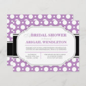 Invitations de douche nuptiale Gris et violet Polk (Devant / Derrière)