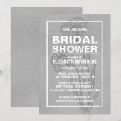 Invitations de douche nuptiale gris rustique (Devant / Derrière)
