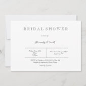 Invitations de douche nuptiale grise moderne (Devant)