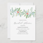 Invitations de douche nuptiale hiver Aquarelle (Devant)