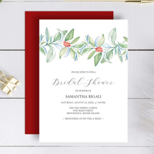 Invitations de douche nuptiale hiver Aquarelle