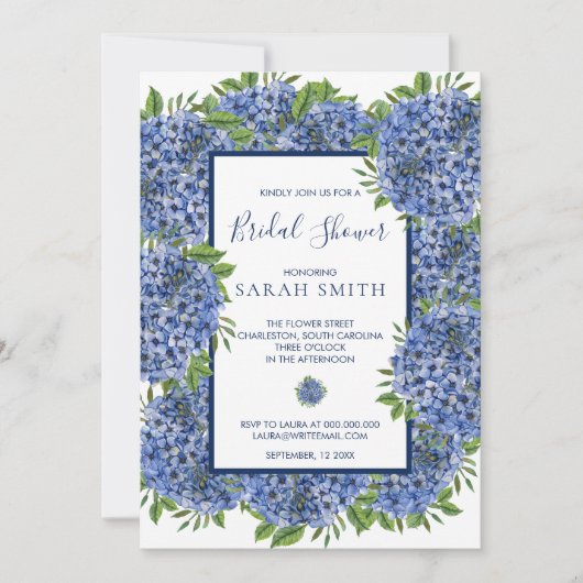 Invitations De Douche Nuptiale Hydrangea Avec Enve (Devant)
