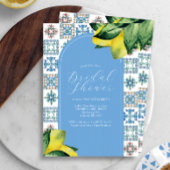 Invitations de douche nuptiale italienne bleu et j