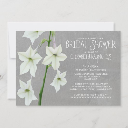 Invitations de douche nuptiale Jasmine (Devant)