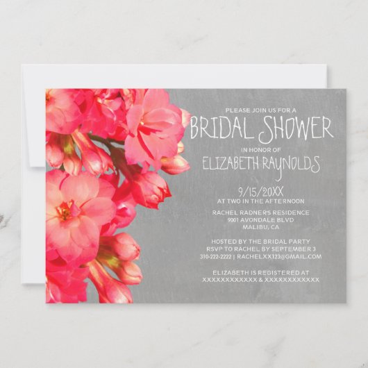 Invitations de douche nuptiale Kalanchoe (Devant)