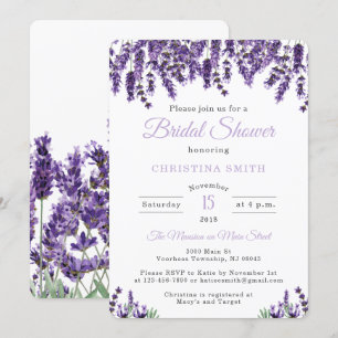 Invitations de douche nuptiale Lavender