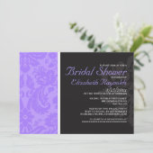 Invitations de douche nuptiale Lavender Damask (Debout devant)