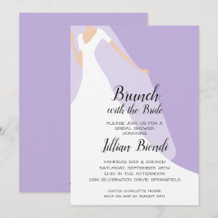 Invitations de douche nuptiale Lavender Gown et Vo