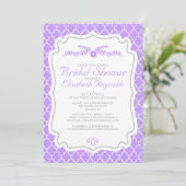 Invitations de douche nuptiale Lavender Quatrefoil (Debout devant)