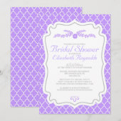 Invitations de douche nuptiale Lavender Quatrefoil (Devant / Derrière)