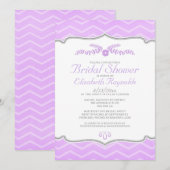 Invitations de douche nuptiale Lavender Zigzag (Devant / Derrière)