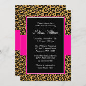 Invitations de douche nuptiale Leopard Hot rose (Devant / Derrière)