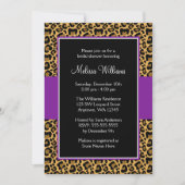Invitations de douche nuptiale Leopard Purple (Devant)