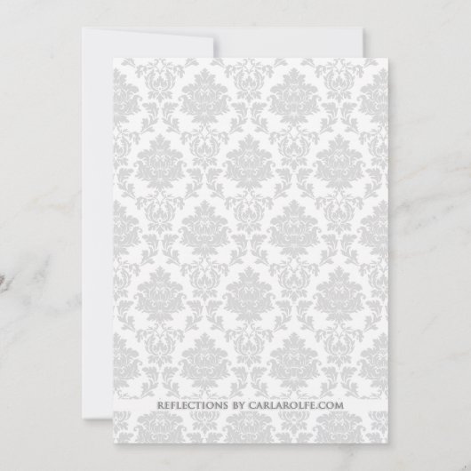 Invitations de douche nuptiale Lilac/Silver Damask (Dos)