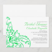 Invitations de douche nuptiale Lime Green (Devant / Derrière)