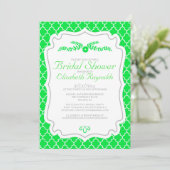 Invitations de douche nuptiale Lime Green Quatrefo (Debout devant)