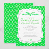 Invitations de douche nuptiale Lime Green Quatrefo (Devant / Derrière)