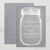 Invitations de douche nuptiale Mason blanc (Devant / Derrière)