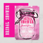 Invitations de douche nuptiale Mason rose Jar (Devant / Derrière)