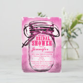 Invitations de douche nuptiale Mason rose Jar (Debout devant)