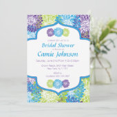 Invitations de douche nuptiale modernes, fleurs (Debout devant)