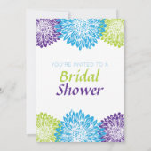 Invitations de douche nuptiale modernes, fleurs (Dos)