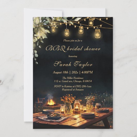 Invitations de douche nuptiale modifiables avec ba (Devant)