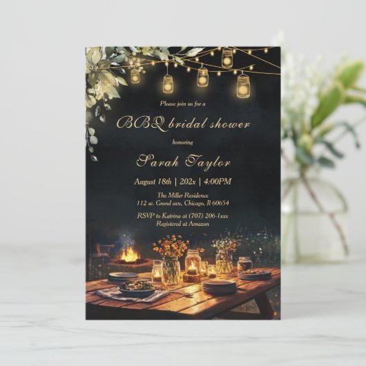 Invitations de douche nuptiale modifiables avec ba (Debout devant)