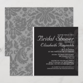 Invitations De Douche Nuptiale Noire Et Blanc (Devant / Derrière)