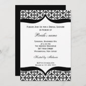 Invitations De Douche Nuptiale Noire Et Blanche (Devant / Derrière)