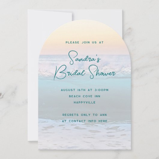 Invitations de douche nuptiale Ocean Sunrise (Devant)