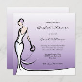 Invitations de douche nuptiale Ombre violet (Devant / Derrière)