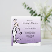 Invitations de douche nuptiale Ombre violet (Debout devant)