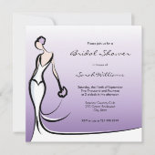 Invitations de douche nuptiale Ombre violet (Devant)