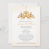 Invitations de douche nuptiale orange (Devant)