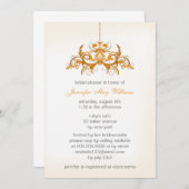 Invitations de douche nuptiale orange (Devant / Derrière)