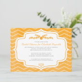 Invitations de douche nuptiale Orange Chevron (Debout devant)