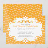 Invitations de douche nuptiale Orange Chevron (Devant / Derrière)