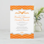 Invitations de douche nuptiale Orange Zigzag (Debout devant)