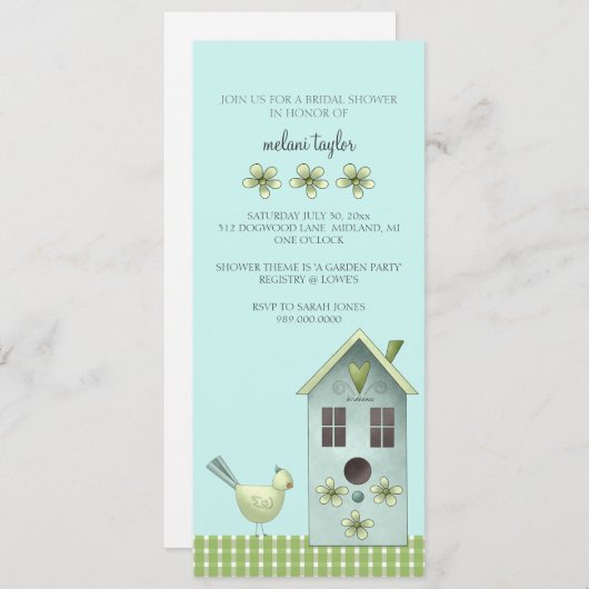 Invitations de douche nuptiale ou événement de Gar (Devant / Derrière)