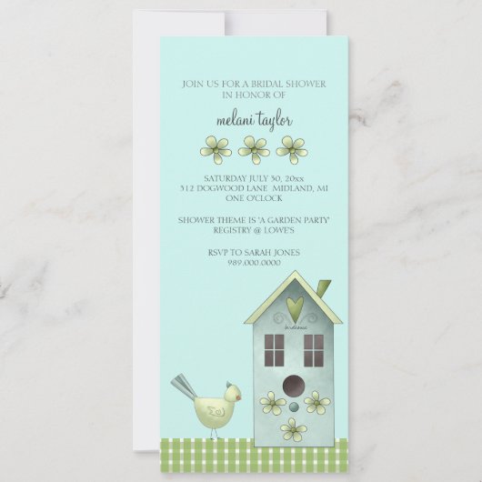 Invitations de douche nuptiale ou événement de Gar (Devant)