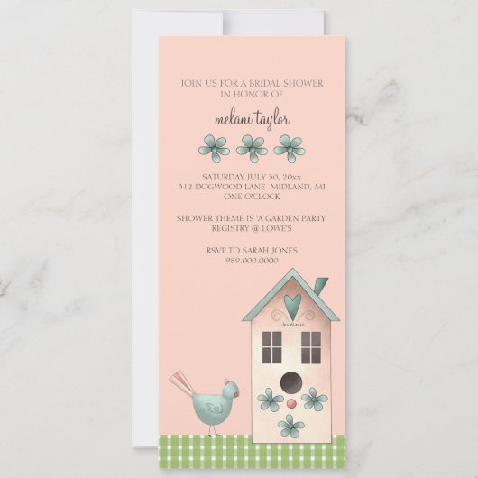 Invitations de douche nuptiale ou événement de Gar (Devant)