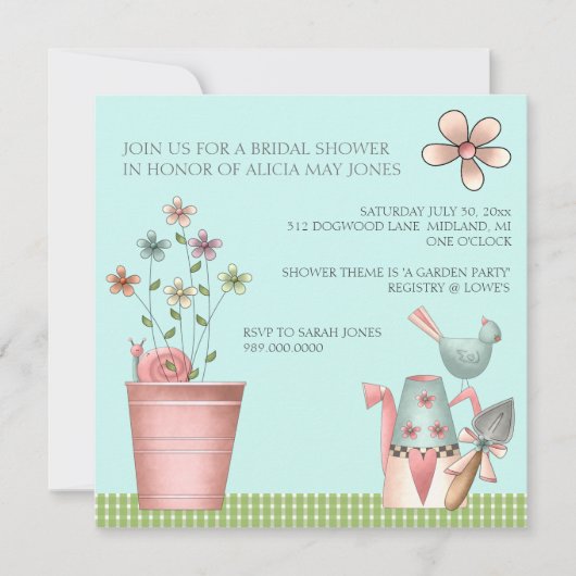 Invitations de douche nuptiale ou événement de Gar (Devant)