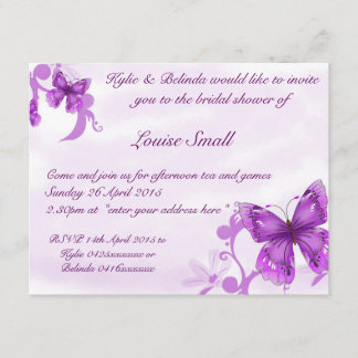 Invitations de douche nuptiale papillon